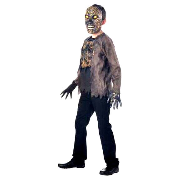 Extreme Scorched Zombie Deluxe Costume CHILD Sz S Lights& Scary Sound Halloween - Picture 9 of 17